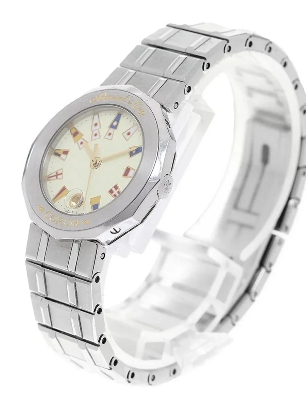 CORUM Admirals cup 39.610.20 V050 Date Ivory Dial Quartz Ladies Watch_971484